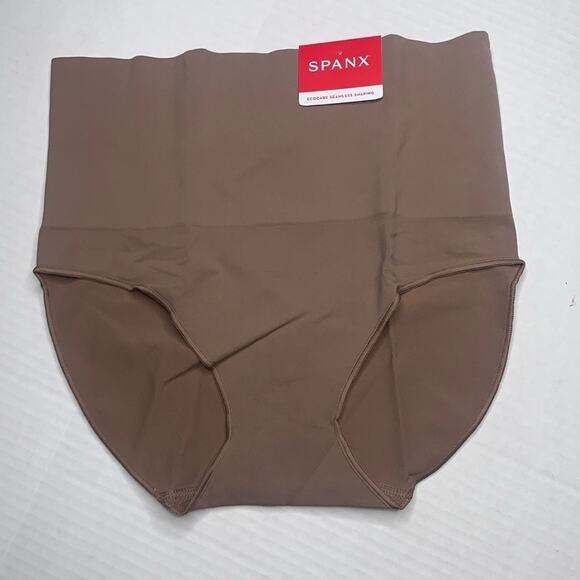 SPANX High-Waisted Ecocare Seamless Shaping Brief. Cafe‎ Au Lait. Size Medium - Picture 2 of 8